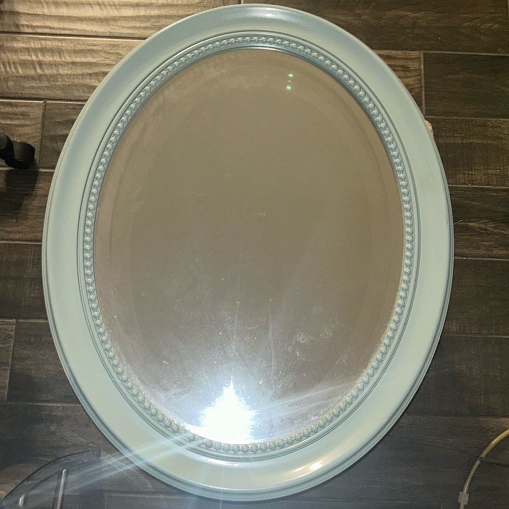 Mint green Oval shape mirror